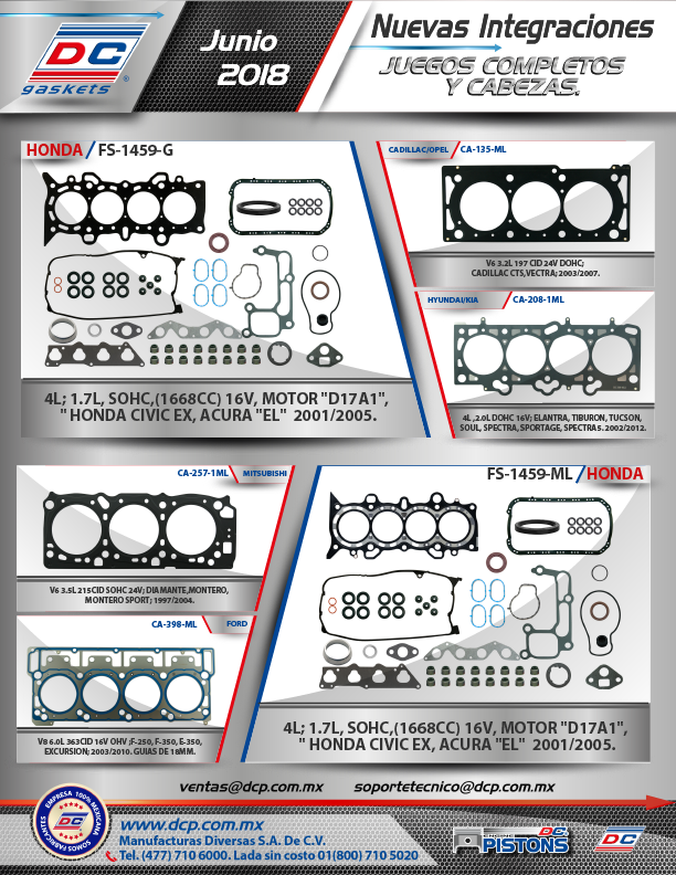 DC Autoparts Division Juntas y Sellos Automotrices Pistones